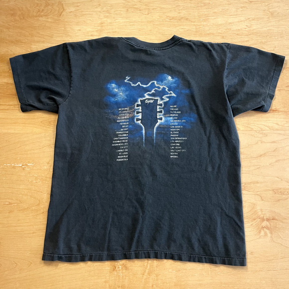 Vintage 90's Ted Nugent Guitar Winterland Tag Black XL Short Sleeve VTG T-Shirt - Picture 8 of 9